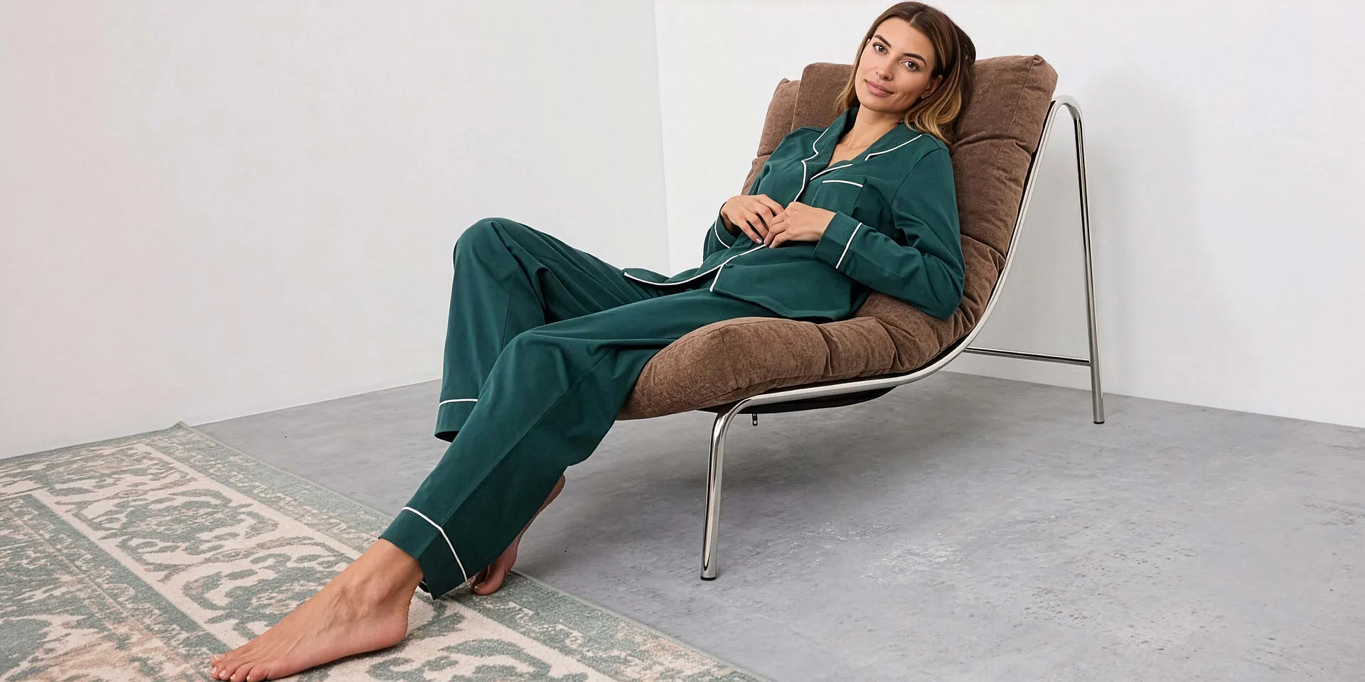 Heisenberg_FutureUse - Pyjamas i mjuk bomull med knappslå - mörk petrol