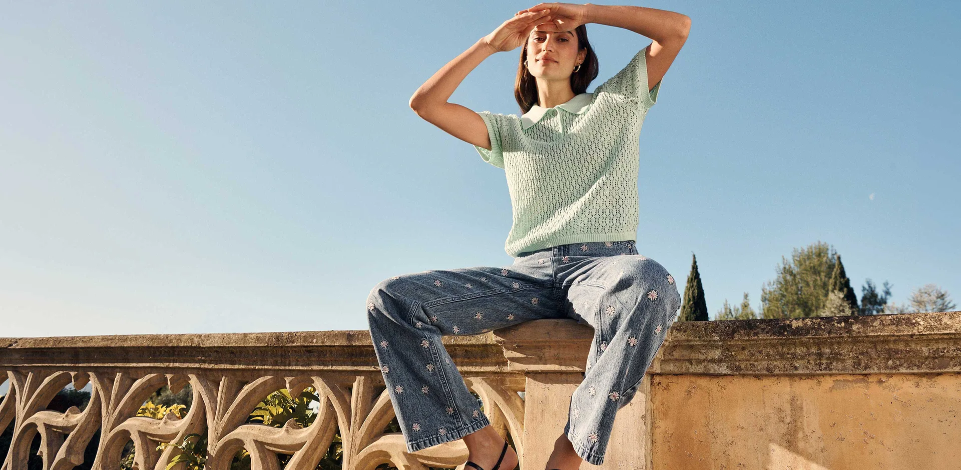 Dam - Straight jeans High Waist - ljusblå denim used