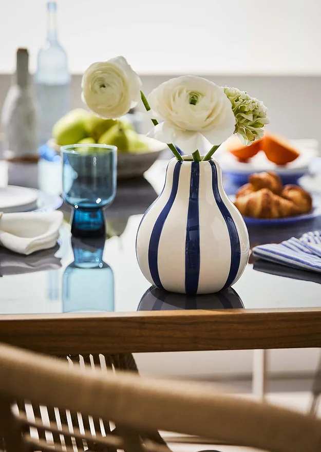 Hem - Randig vas - vit/blå