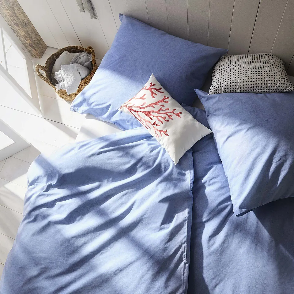 Heisenberg_FutureUse - Påslakanset i linon med linnelook - puderblå