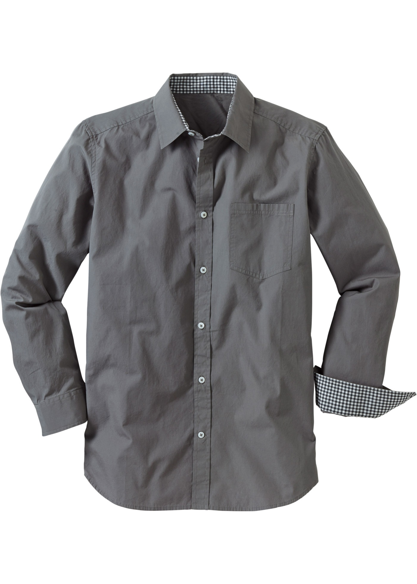 Skjorta, normal passform, bpc selection, rökgrå