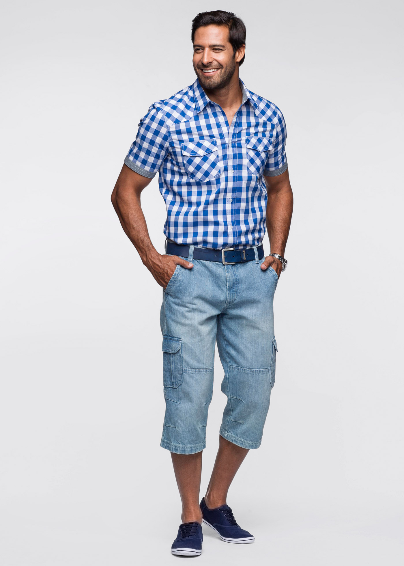 3/4-jeans, Regular Fit, John Baner JEANSWEAR, ljusblå