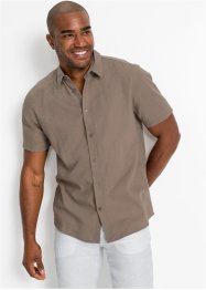 Kortärmad skjorta med linne, bpc bonprix collection
