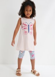 Bonprix Jerseyklänning + 3/4-leggings för barn (2 delar), ekologisk bomull, bpc bonprix collection