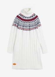 Lusemönstrad stickad klänning med flätstickning, John Baner JEANSWEAR