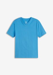 Sömlös T-shirt med V-ringning i ekologisk bomull, Essentials, bpc bonprix collection