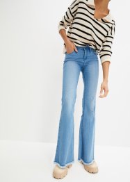 Utsvängda jeans med fransar i bensluten, RAINBOW
