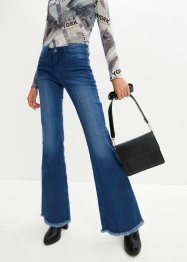 Utsvängda jeans med fransar i bensluten, RAINBOW