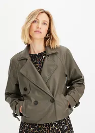 Bonprix Kort trenchcoat i skinnimitation, bonprix