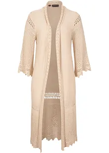 Lång hålmönstrad cardigan, bonprix Lång hålmönstrad cardigan, bonprix