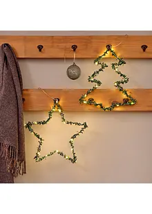 Hängande julgran och -stjärna med LED-belysning (2 delar), bonprix Hängande julgran och -stjärna med LED-belysning (2 delar), bonprix
