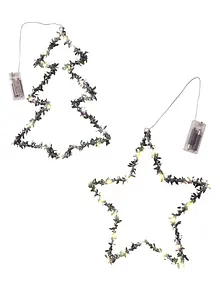 Hängande julgran och -stjärna med LED-belysning (2 delar), bonprix Hängande julgran och -stjärna med LED-belysning (2 delar), bonprix