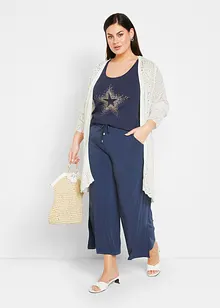 Lång hålmönstrad cardigan, bonprix Lång hålmönstrad cardigan, bonprix