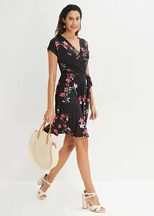 Jerseyklänning med omlottlook, bonprix Jerseyklänning med omlottlook, bonprix