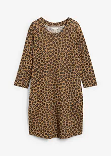 Kort trikåklänning med stickad effekt, bonprix Kort trikåklänning med stickad effekt, bonprix