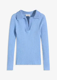 Finstickad tröja med klädsam krage, bonprix Finstickad tröja med klädsam krage, bonprix