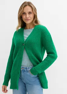 Stickad cardigan med ylleandel, bonprix Stickad cardigan med ylleandel, bonprix