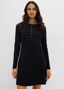 Ribbad klänning av elastisk bomullsmix, bonprix Ribbad klänning av elastisk bomullsmix, bonprix