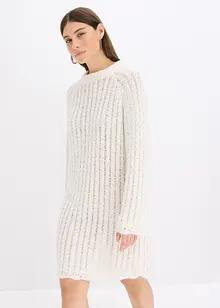 Stickad miniklänning med satinrosett, bonprix Stickad miniklänning med satinrosett, bonprix