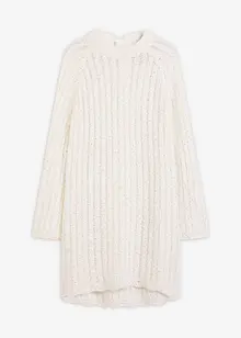 Stickad miniklänning med satinrosett, bonprix Stickad miniklänning med satinrosett, bonprix