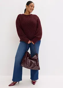 Fluffig tröja med hålmönster, bonprix Fluffig tröja med hålmönster, bonprix