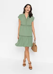 Tunikaklänning med spets i mjuk viskosmix, bonprix Tunikaklänning med spets i mjuk viskosmix, bonprix