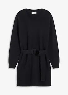 Kort, stickad klänning med mjuk ull och skärp, bonprix Kort, stickad klänning med mjuk ull och skärp, bonprix