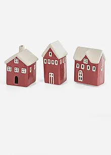 Prydnadshus med snötäckt tak och LED-belysning (3 delar), bonprix Prydnadshus med snötäckt tak och LED-belysning (3 delar), bonprix
