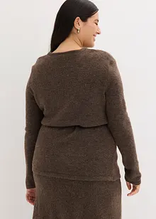 Stickad topp med knytband i skinnimitation, bonprix Stickad topp med knytband i skinnimitation, bonprix