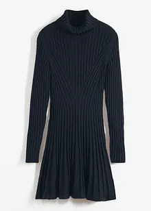 Utsvängd stickad klänning med polokrage, bonprix Utsvängd stickad klänning med polokrage, bonprix