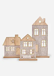 Prydnadshus med LED-belysning (3 delar), bonprix Prydnadshus med LED-belysning (3 delar), bonprix