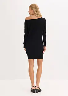 Stickad one shoulder-klänning, bonprix Stickad one shoulder-klänning, bonprix