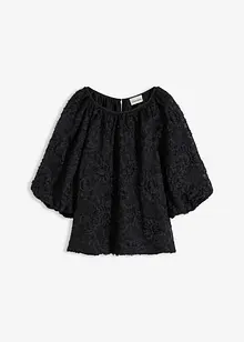 Dra på-blus med blommönstrad struktur, bonprix Dra på-blus med blommönstrad struktur, bonprix