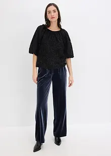 Dra på-blus med blommönstrad struktur, bonprix Dra på-blus med blommönstrad struktur, bonprix