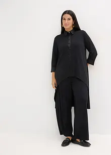 Jerseyblus med satinbesättningar, bonprix Jerseyblus med satinbesättningar, bonprix