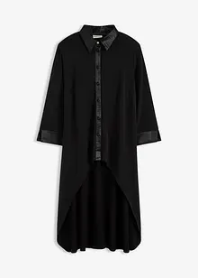 Jerseyblus med satinbesättningar, bonprix Jerseyblus med satinbesättningar, bonprix