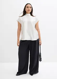 Blustopp i satin med hög krage, bonprix Blustopp i satin med hög krage, bonprix