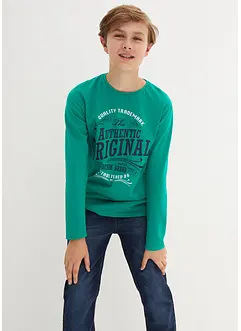 Långärmad T-shirt för barn (2-pack), ekologisk bomull, bonprix Långärmad T-shirt för barn (2-pack), ekologisk bomull, bonprix