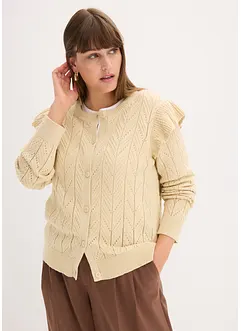 Hålmönstrad cardigan i bomullsblandning, bonprix Hålmönstrad cardigan i bomullsblandning, bonprix