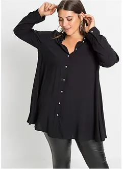 Blus med knappslå och pärlemorknappar, bonprix Blus med knappslå och pärlemorknappar, bonprix