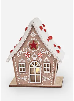 Prydnadsföremål i form av ett pepparkakshus med LED-belysning, bonprix Prydnadsföremål i form av ett pepparkakshus med LED-belysning, bonprix