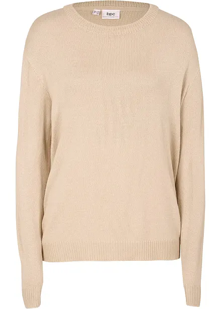 Stickad tröja med rund halsringning