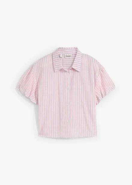 Kortärmad blus av ren bomull