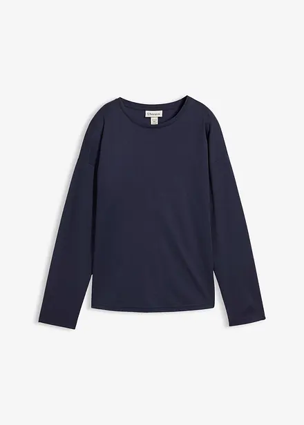 Långärmad topp med silke