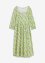 Mellanlång klänning i bomullsjersey med fickor och fyrkantig halsringning, bpc bonprix collection