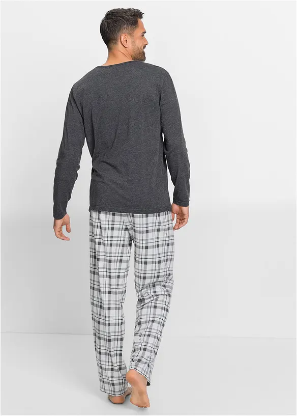 Långärmad pyjamas i bomullsmix, bonprix