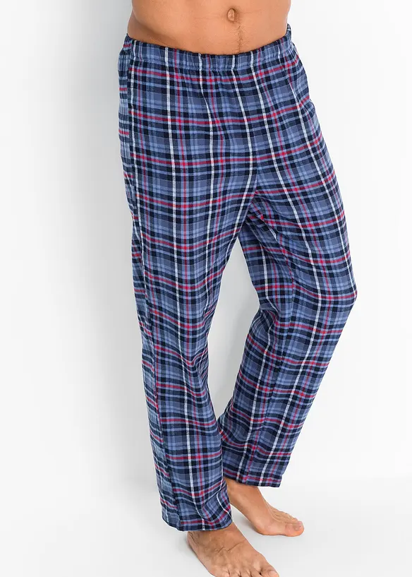 Flanellpyjamas med knappslå och långa ärmar, bonprix