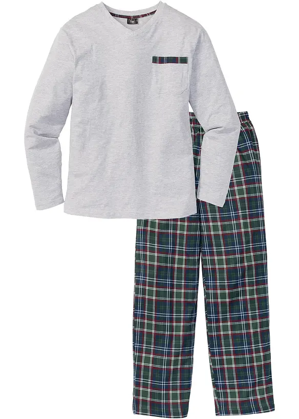 Långärmad pyjamas med ekologisk bomull, bonprix
