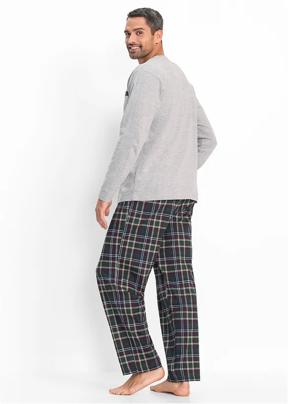 Långärmad pyjamas med ekologisk bomull, bonprix