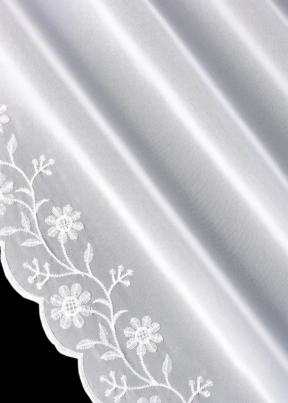 Gardin med broderi och omtag (1-pack), bonprix